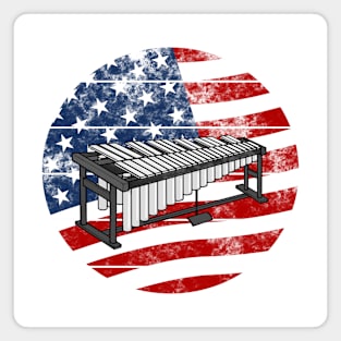 Vibraphone USA Flag Vibraphonist Percussionist Musician 4th July Magnet